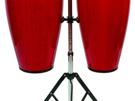 Tycoon Supremo Conga Set with Stand in Red Finish For Sale