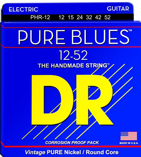 DR Strings PHR-12 Pure Blues Electric Guitar Strings 12-52 Fashion