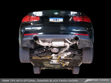 AWE Tuning BMW F3X 335i 435i Touring Edition Axle-Back Exhaust - Chrome Silver Tips (102mm) Online Sale