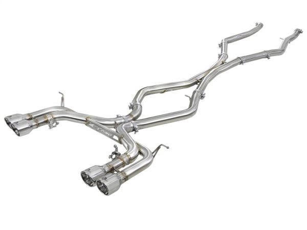 aFe MACH Force-Xp 3.5in. 304 SS C B Exhaust w o Muffler 15-18 BMW X5 M V8-4.4L (tt) - Polished Tip Fashion