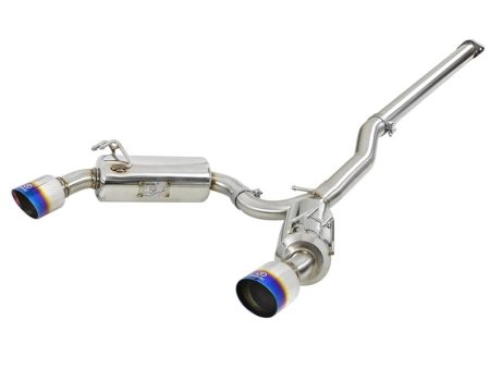 aFe Takeda 3in. to 2.5in. 304 SS C B Exhaust 08-15 Mitsubishi EVO I4-2.0L (t) - Blue Flamed Tips Sale