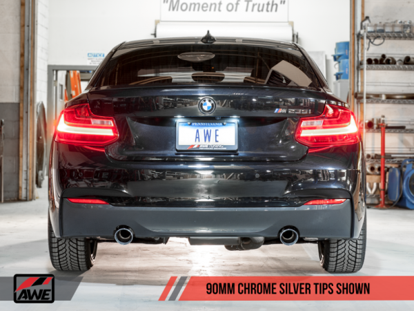 AWE Tuning BMW F22 M235i   M240i Touring Edition Axle-Back Exhaust - Chrome Silver Tips (102mm) Online