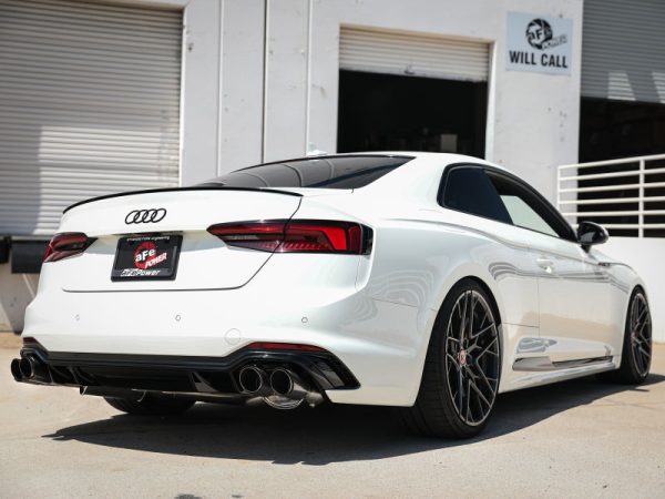 aFe 18-20 Audi RS5 Coupe MACH Force-Xp 3in to 2.5in 304 SS Axle-Back Exhaust System-Quad Carbon Tips For Sale