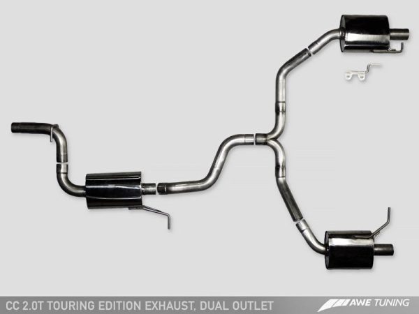 AWE Tuning VW CC Touring Edition Exhaust Dual Outlet - Chrome Silver Tips For Sale