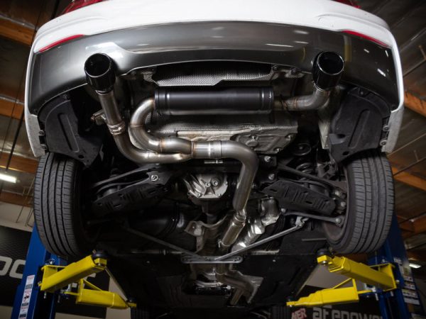 aFe MACH ForceXP 3IN to 2.5IN 304SS Cat-Back Exhaust System w  Black Tips 14-16 BMW M235i (F22 23) For Cheap