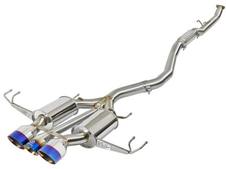 aFe Takeda 3in 304 SS Cat-Back Exhaust w  Blue Flame Tips 2017+ Honda Civic Type R I4 2.0L (t) Sale