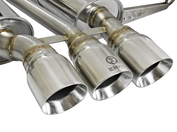 aFe Takeda 3in 304 SS Cat-Back Exhaust w  Tri-Polished Tips 17-18 Honda Civic Type R L4 2.0L (t) Online