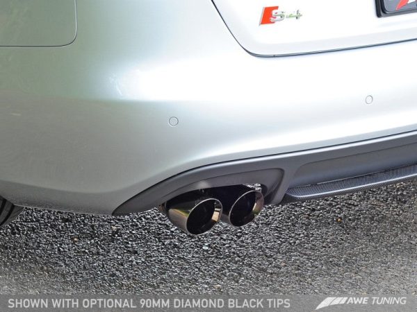 AWE Tuning Audi B8   B8.5 S4 3.0T Touring Edition Exhaust - Diamond Black Tips (90mm) Online Hot Sale