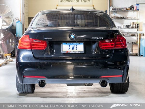 AWE Tuning BMW F3X 335i 435i Touring Edition Axle-Back Exhaust - Chrome Silver Tips (102mm) Online Sale