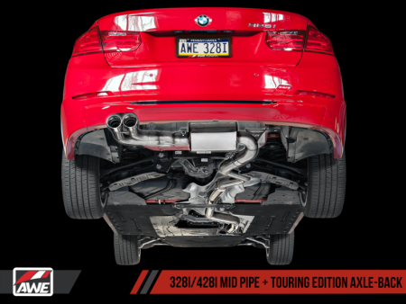 AWE Tuning BMW F3X 28i   30i Touring Edition Axle-Back Exhaust Single Side - 80mm Silver Tips Online Hot Sale