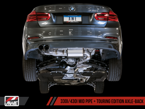 AWE Tuning BMW F3X 28i   30i Touring Edition Axle-Back Exhaust Single Side - 80mm Black Tips Hot on Sale