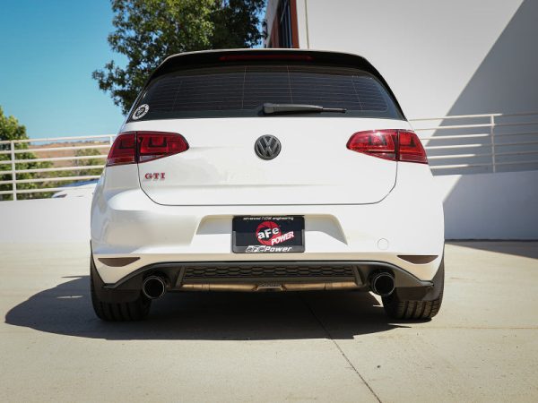 aFe MACH Force-Xp 3in to 2-1 2in Stainless Steel Axle-Back Exhaust Carbon - 15-17 Volkswagen GTI Fashion