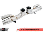 AWE Tuning Porsche 991 GT3   RS Center Muffler Delete - Chrome Silver Tips Hot on Sale