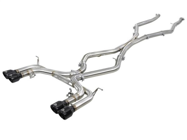 aFe MACH Force-Xp 3.5in. 304 SS C B Exhaust w o Muffler 15-18 BMW X5 M V8-4.4L (tt) - Black Tip Discount