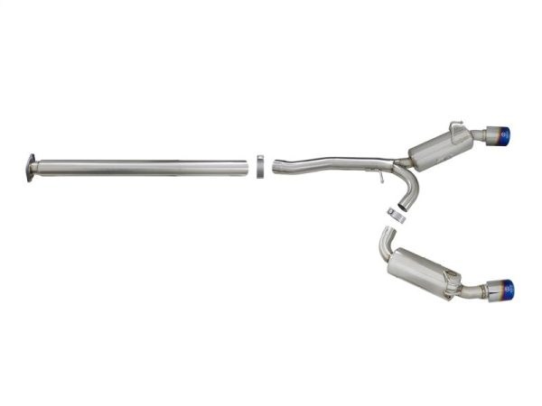 aFe Takeda 3in. to 2.5in. 304 SS C B Exhaust 08-15 Mitsubishi EVO I4-2.0L (t) - Blue Flamed Tips Sale