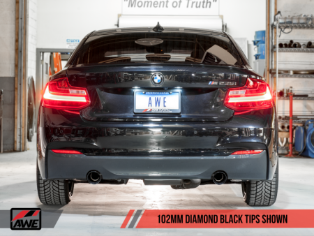 AWE Tuning BMW F22 M235i   M240i Touring Edition Axle-Back Exhaust - Diamond Black Tips (90mm) Fashion