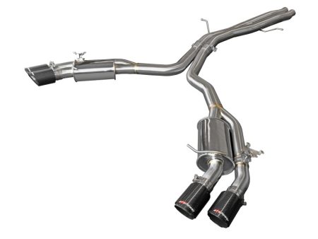 aFe 18-20 Audi RS5 Coupe MACH Force-Xp 3in to 2.5in 304 SS Axle-Back Exhaust System-Quad Carbon Tips For Sale