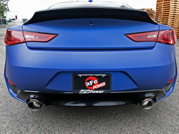 aFe POWER Takeda 2.5in 304 SS Axle-Back Exhaust w  Carbon Fiber Tips 17-19 Infiniti Q60 V6-3.0L (tt) Sale