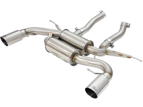 aFe MACHForce XP 2.5in Axle Back Stainless Exhaust w  Polished Tips 07-13 BMW 335i 3.0L L6 (E90 92) For Sale