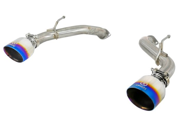 aFe Takeda 2.5in 304 SS Axle-Back Exhaust w  Blue Flame Tips 16-18 Infiniti Q50 V6-3.0L (tt) Hot on Sale