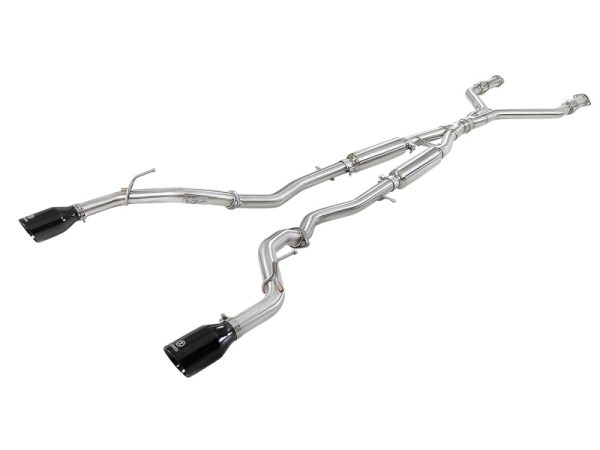 aFe Takeda 2.5in 304 SS Cat-Back Exhaust System w  Black Tips 16-18 Infiniti Q50 V6-3.0L (tt) Discount