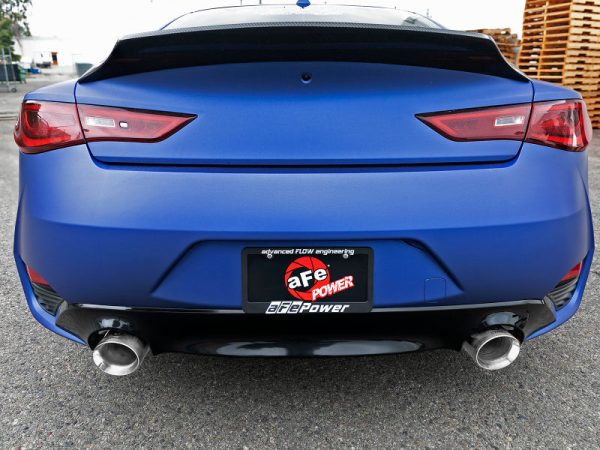 aFe POWER Takeda 2.5in 304 SS CB Exhaust w  Polished Tips 17-19 Infiniti Q60 V6-3.0L (tt) Online now