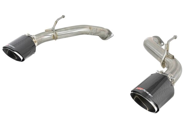 aFe POWER Takeda 2.5in 304 SS Axle-Back Exhaust w  Carbon Fiber Tips 17-19 Infiniti Q60 V6-3.0L (tt) Sale