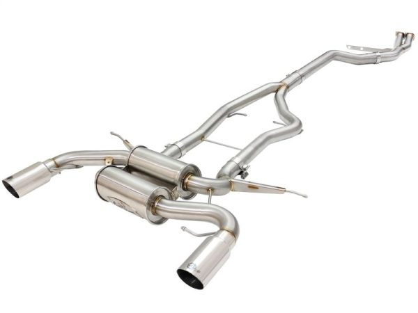 aFe MACHForce XP SS-304 Polish Tip 3.0in-2.5in Dia Cat Back Exhaust 11-13 BMW 335i (E90 E92) 3.0L Cheap